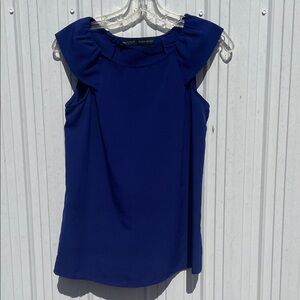 Zara Deep Blue Sleeveless Blouse